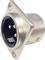 'XLR connector, male, metal housing, suitable for audio applications.'
