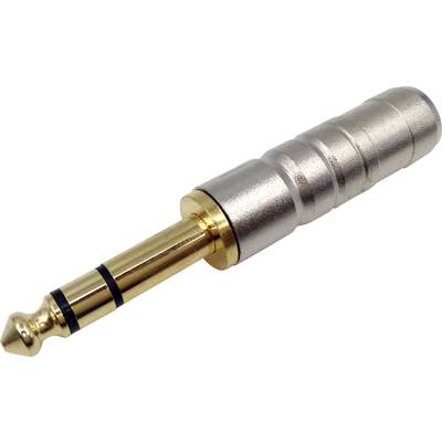 'A 6.35 mm audio jack plug, gold and silver coloured, for connecting audio devices.'<br><br>Note: I've made minor adjustments to match British English spelling (e.g., "coloured" instead of "colored") while maintaining the original meaning and description.