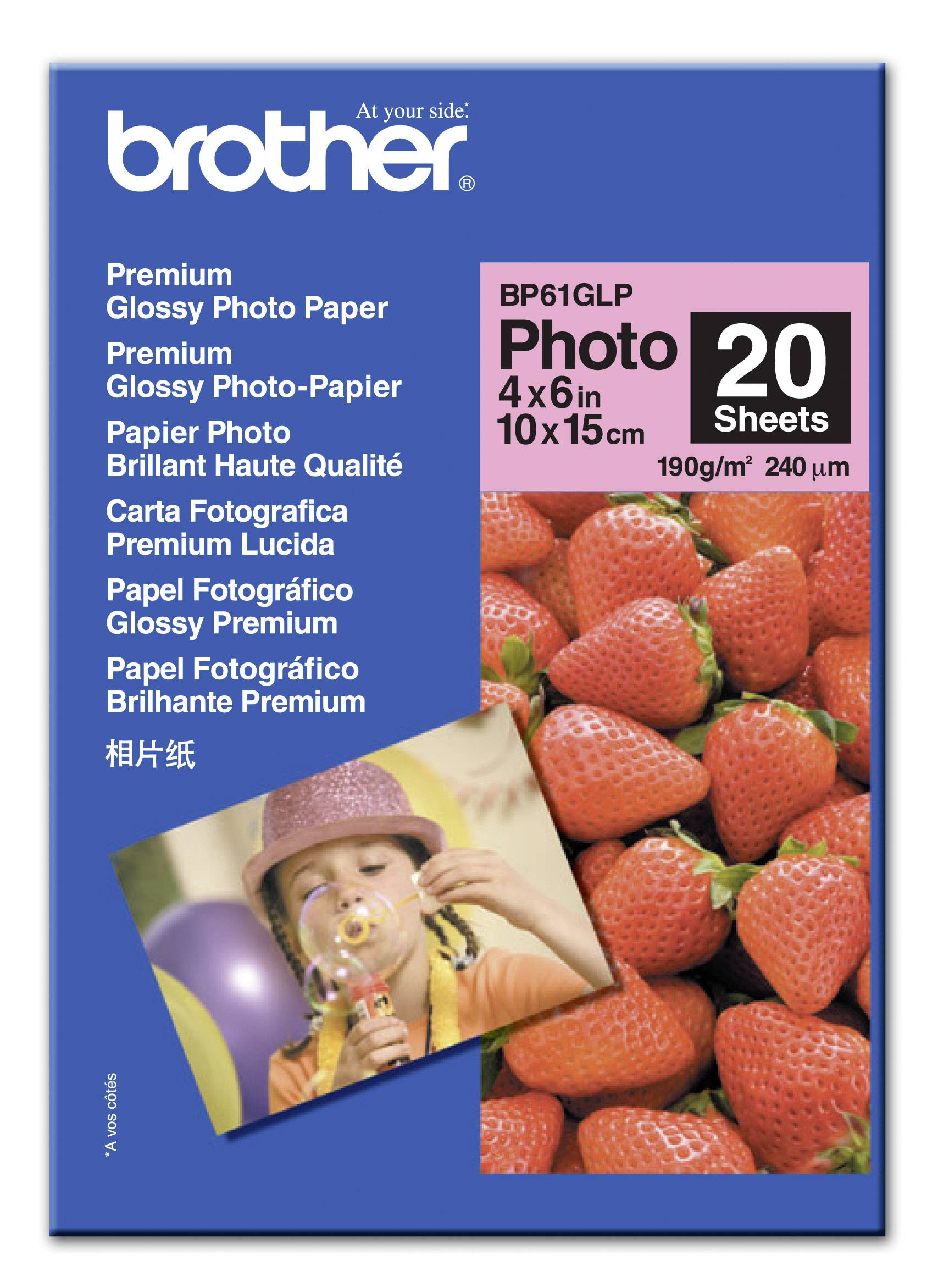 Brother bp61glp glossy papier 10x15 cm - 20 sheets (4977766640206)