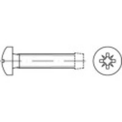 Diagram of a six-round screw profile with cross-blade form in the front view and a cylindrical side view.