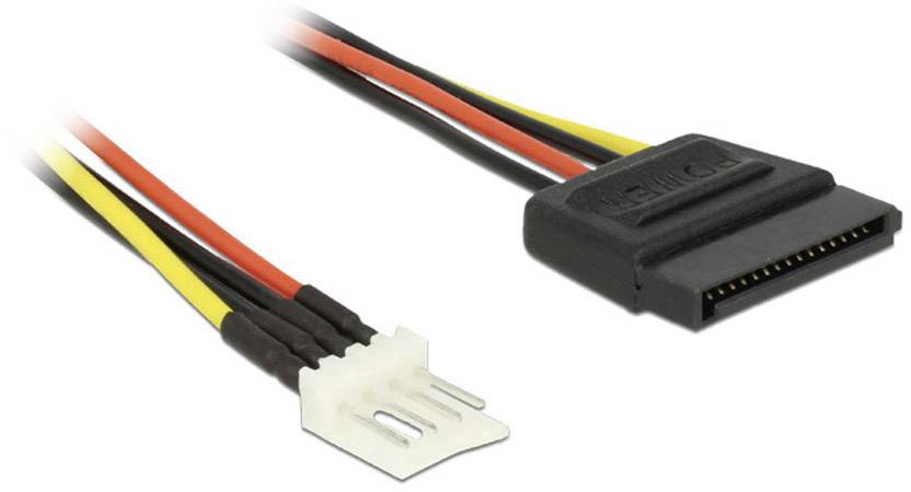 Delock Current Cable [1x SATA power plug - 1x Floppy plug 4-pin] 0.24 m Black, Red, Yellow