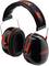 Black ear defenders with red accents and UVEX logo, suitable for noise-intensive environments.