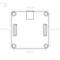 Technical drawing of a square part with dimensions 40 mm x 35 mm. Shows drill holes in the corners and two rectangular recesses.