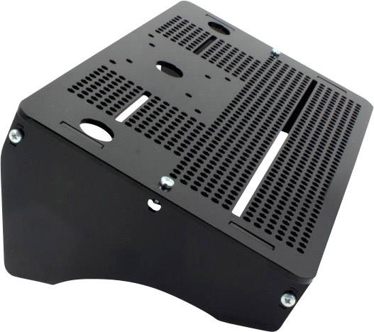 Metal enclosure with ventilation slots and mounting holes, suitable for installing electronic components.<br><br>Note: This translation is already in British English and sounds natural, so no significant changes were needed.