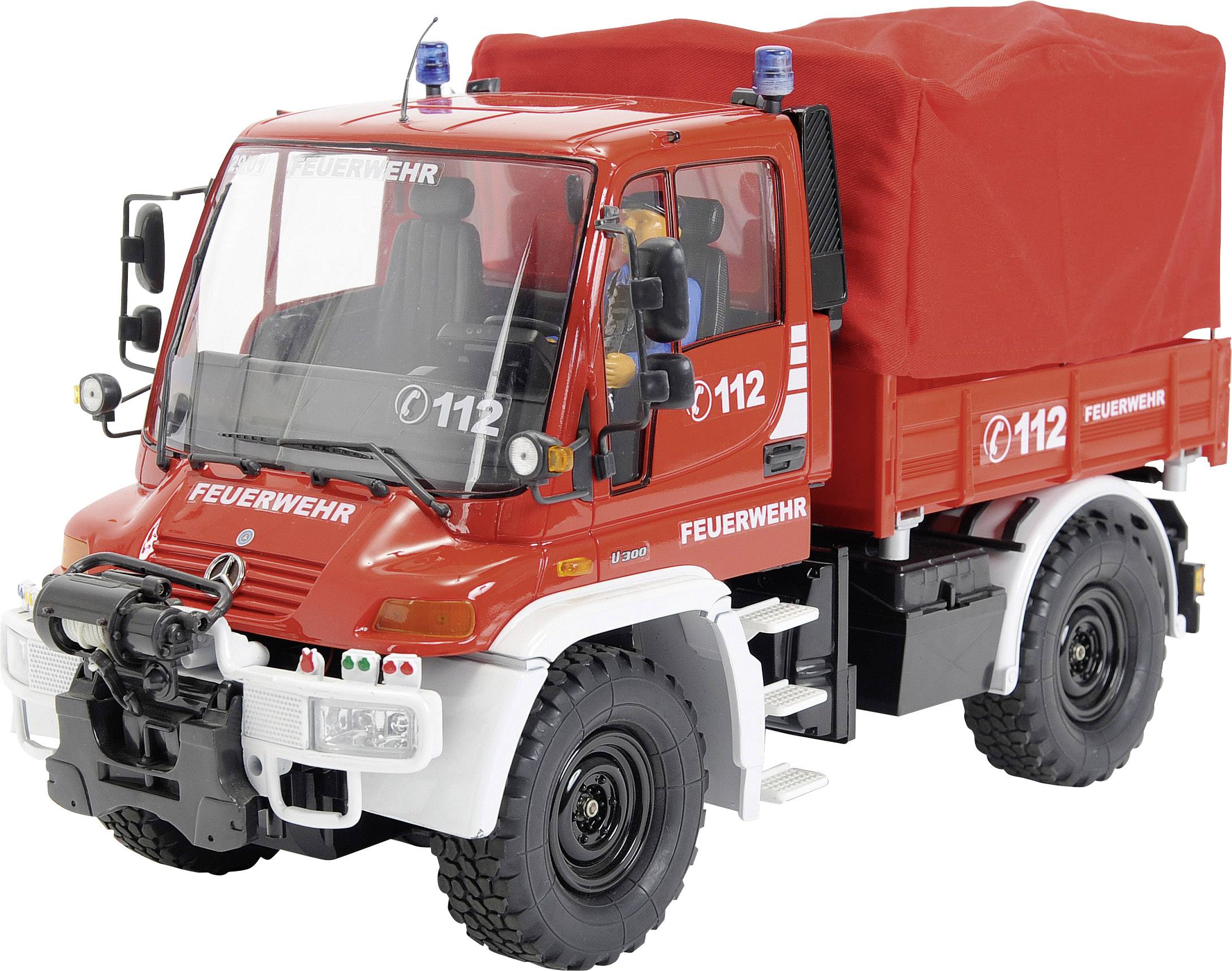 Carson Modellsport Mercedes Benz Unimog U300 Fire Brigade 1 12 Rc Scale Model For Beginners Heavy Duty Vehicle Incl Bat Conrad Com