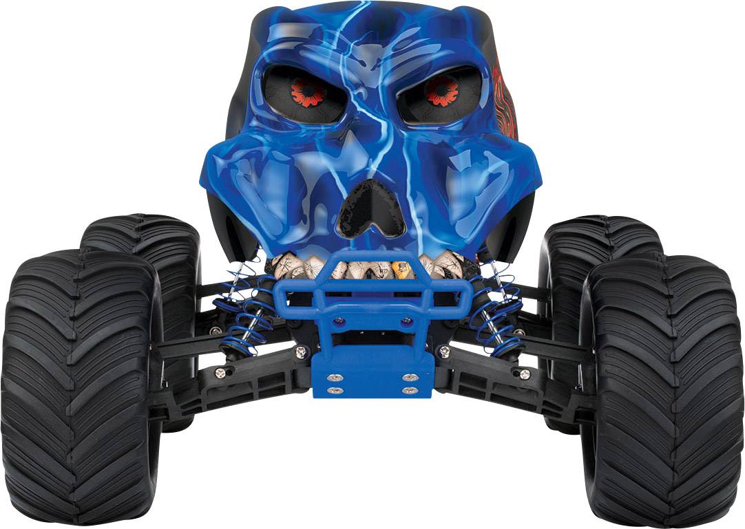 traxxas skully 2wd rc truck in blue