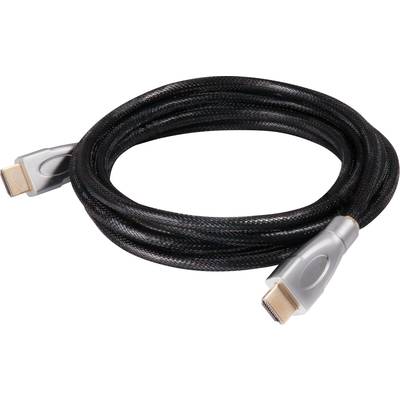 club3D HDMI Cable HDMI-A plug, HDMI-A plug 3.00 m Black CAC-1310 with sleeve HDMI cable