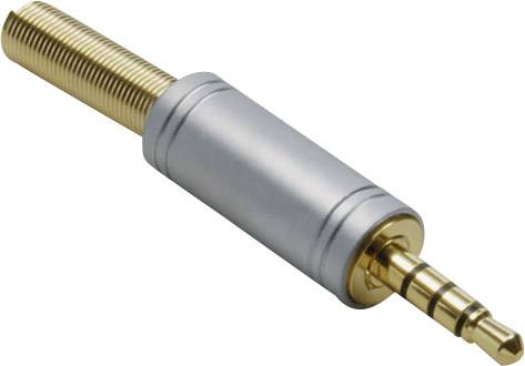 BKL Electronic 1103088 3.5 mm audio jack Plug, straight Number of pins: 4 Stereo Gold 1 pc(s)