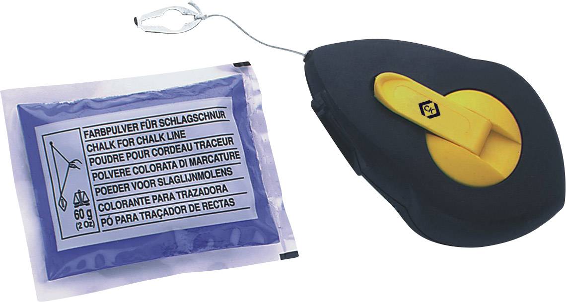 Chalk Line and Packaging. Tool for marking straight lines on surfaces.