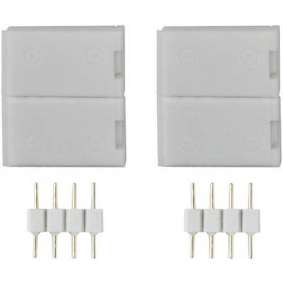 Two white electrical plug connectors, each with three pins, on a white background. The plugs are suitable for electronic connections.