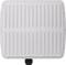 A white, rectangular box with vertical grooves and a black connector at the bottom end, possibly a technical component.