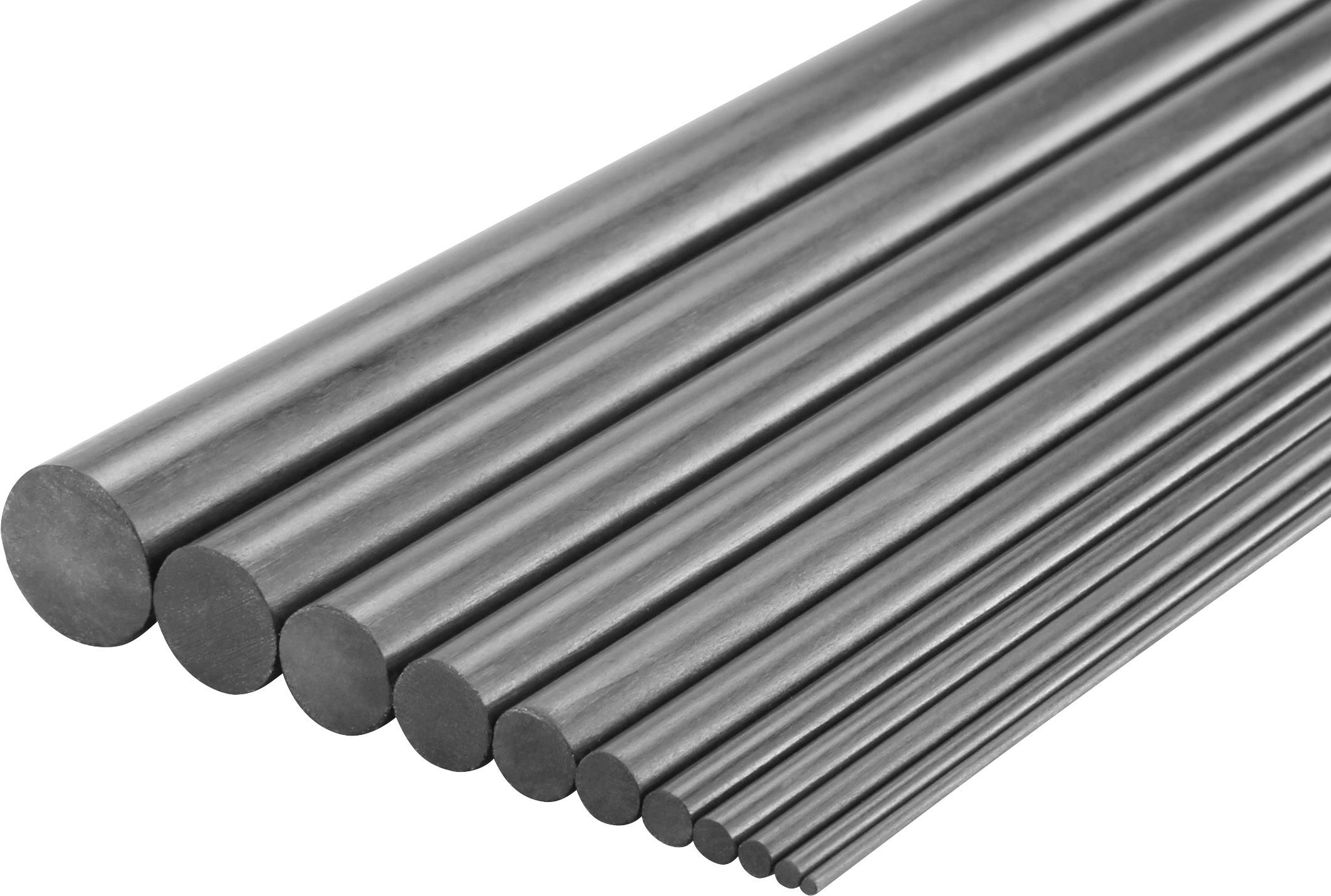 'Ten metal rods arranged in parallel, decreasing in size from left to right.'