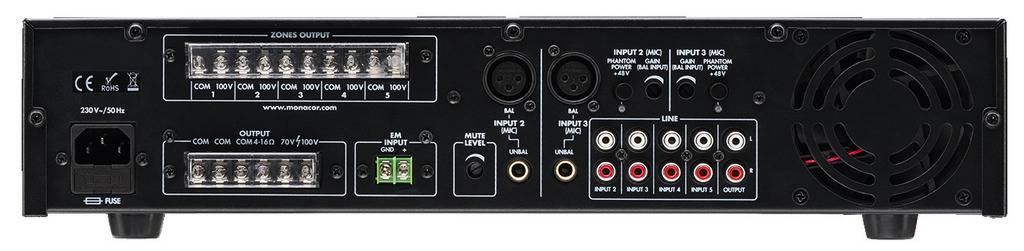 Monacor PA-312DMP PA amplifier 120 W 5-channel-2