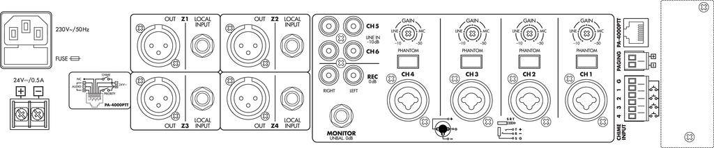 Monacor PA-6040MPX PA preamplifier 4-zone-1