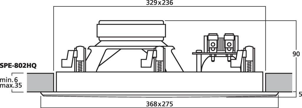 Monacor SPE-802HQ Flush mount speaker 100 W 8 Ω White 1 pc(s)-1