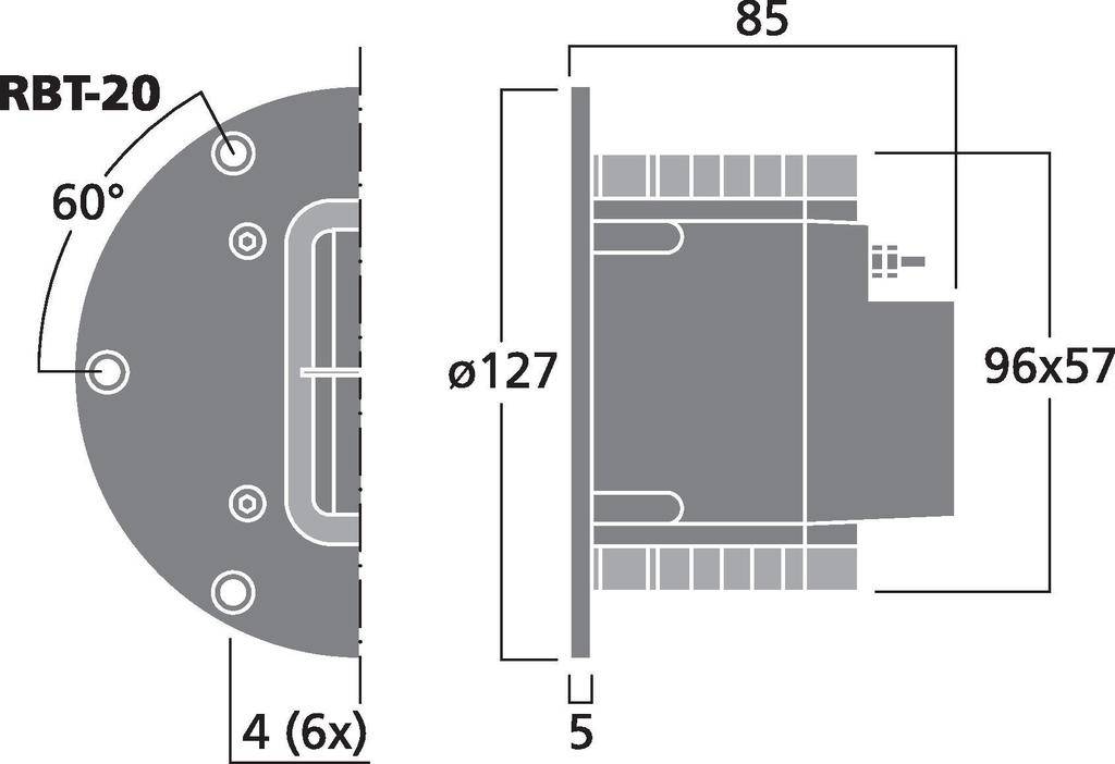 Monacor RBT-20 Ribbon tweeter 25 W 8 Ω-5