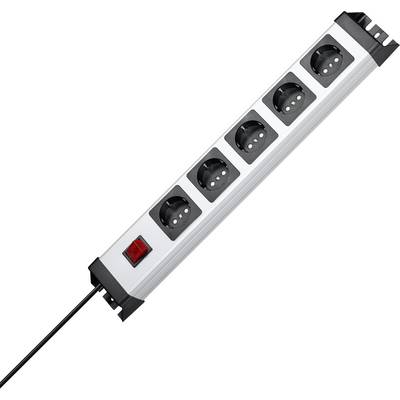 Five-way extension socket with red on/off switch, suitable for connecting multiple electrical devices.