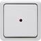 A white light switch with a small, red indicator in the centre, which shows the switch status.