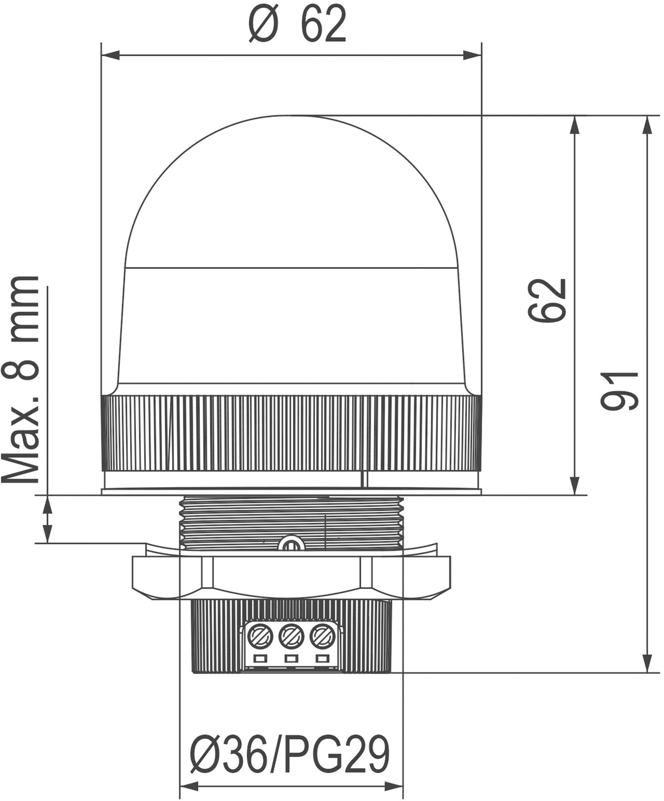 Auer Signalgeräte Light LED AUER 858572313.CO Red Non-stop light signal, Flasher 230 V AC-1