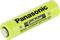 A yellow-green nickel-cadmium battery with the inscription 'Panasonic Cadnica' visible from the side.