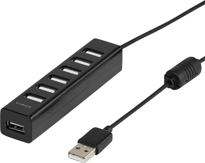 Vivanco IT-USBHUB7PWR 7 ports USB 2.0 hub Black