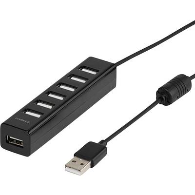 Vivanco IT-USBHUB7PWR 7 ports USB 2.0 hub  Black