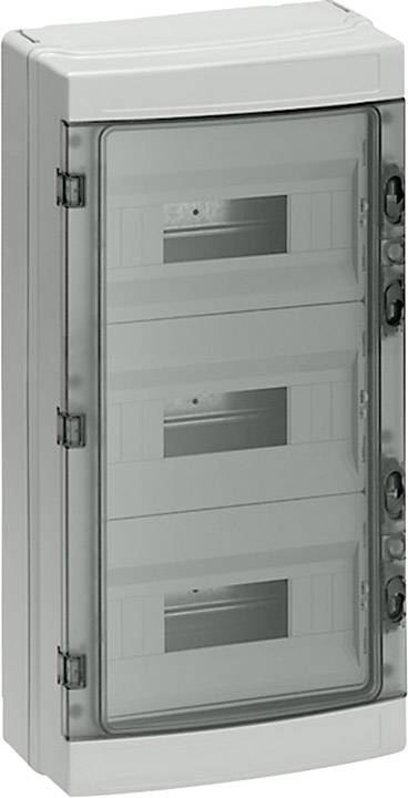 Grey, rectangular fuse box housing with a transparent lid and visible hinges on the left-hand side.