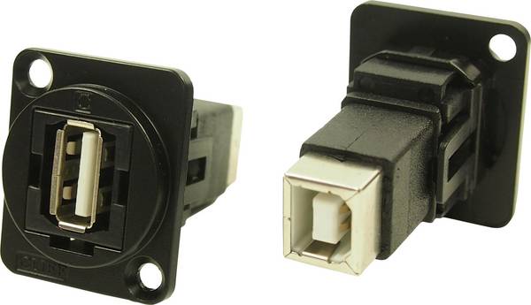 XLR Adapter USB A socket 2.0 to USB B socket 2.0 Adapter, built-in CP30209NMB  CP30209NMB Cliff Content: 1 pc(s)