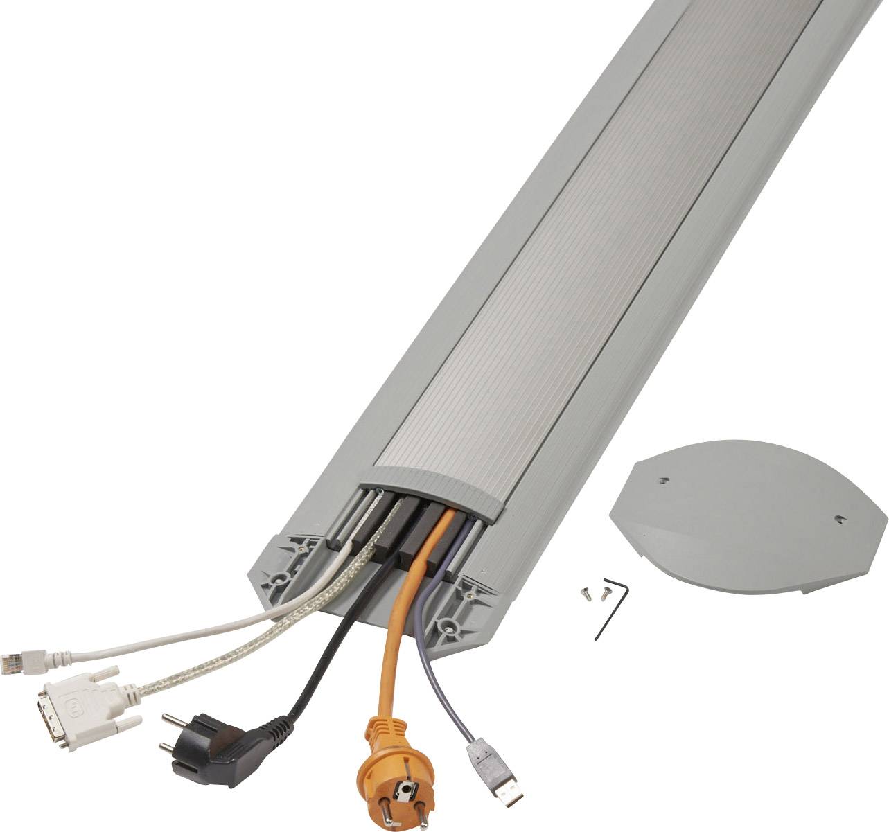 Serpa Cable bridge Aluminium , Light grey No. of channels: 5 3000 mm Content: 1 Set