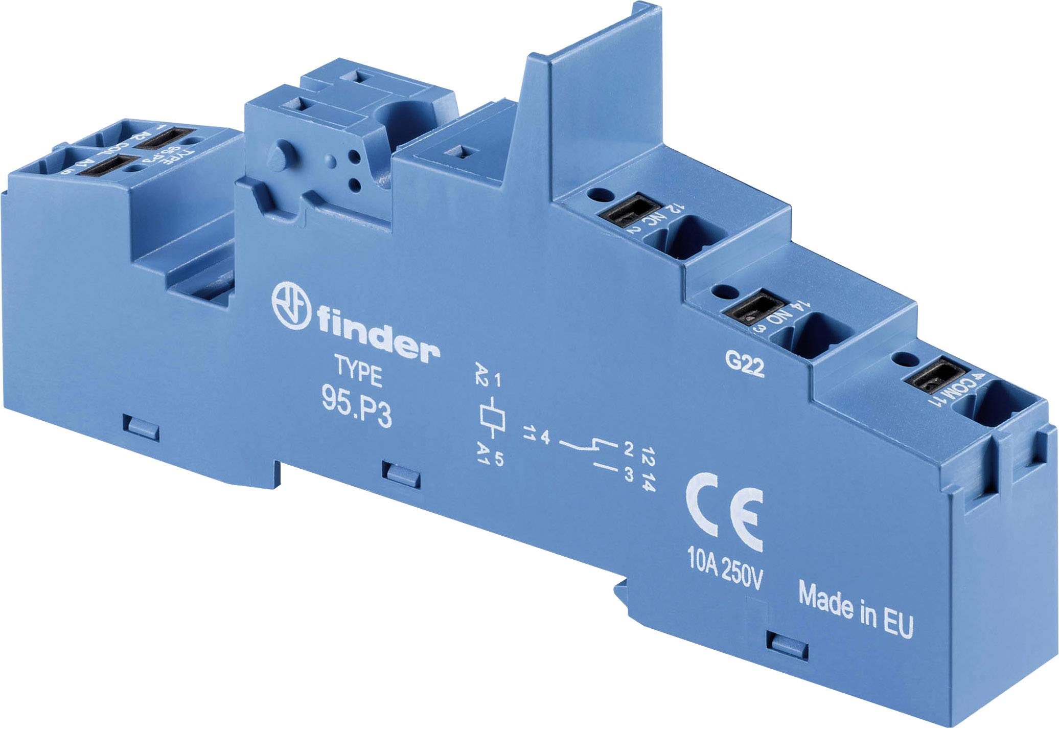 Finder 95.P3 Relay socket Compatible with series: Finder 40 series, Finder 99 series, Finder 86 series Finder 40.31, Finder 99.02, Finder 86.30.0.024.0000 1
