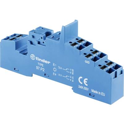 Finder 97.P2 Relay socket  Compatible with series: Finder 46 series, Finder 99 series, Finder 86 series Finder 46.52, Fi
