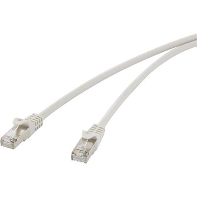Renkforce RF-4259484 RJ45 Network cable, patch cable  F/UTP 25.00 cm Grey incl. detent 1 pc(s)