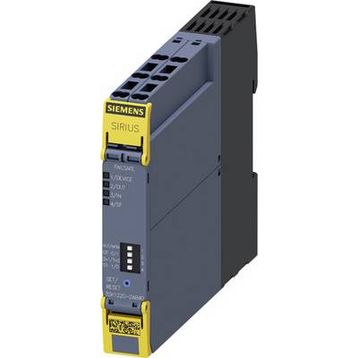 A Siemens industrial control unit designated 'SIRIUS'. Yellow and blue colours are visible at the front, along with several switches.