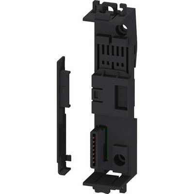 Black plastic housing of an electronic multi-socket connector with multiple slots and openings.