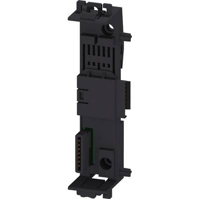 A black, rectangular connector with multiple connection points and technical details.