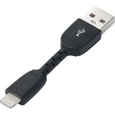 Image of Renkforce Apple iPad/iPhone/iPod Cable [1x USB 2.0 connector A - 1x Apple Dock lightning plug] 0.05 m Black