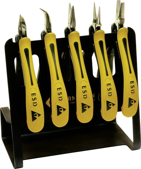 BERNSTEIN Tools for Electronics 3-650-V ESD Pliers set 5-piece