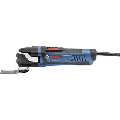 Bosch electric multi-function tool. Blue-black casing with red switch, suitable for cutting and grinding.