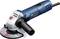 A blue Bosch angle grinder with a black handle and a round grinding head. Suitable for construction and metalwork.