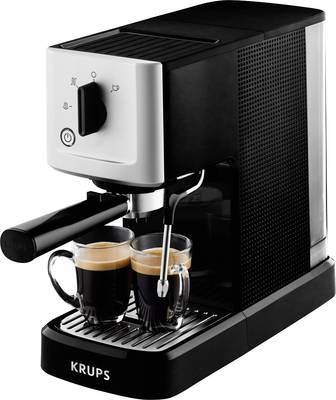 Calvi XP3440 Espresso machine with sump filter holder Silver, Black W incl. frother nozzle | Conrad.com