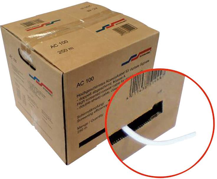 Interkabel AC100-250B Coax Outside diameter: 6.90 mm 75 Ω 120 dB White 250 m