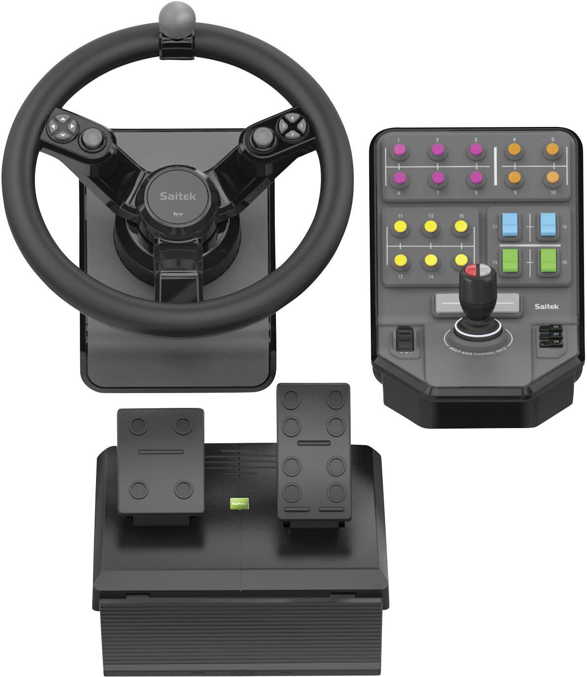 i gang Diligence malt Logitech Gaming Saitek Landwirtschaftssimulator Set Steering wheel USB PC  Black incl. foot pedals, incl. keypad | Conrad.com