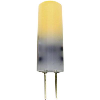 A two-colour LED with yellow and black colouration and two metal pins for electrical connection.