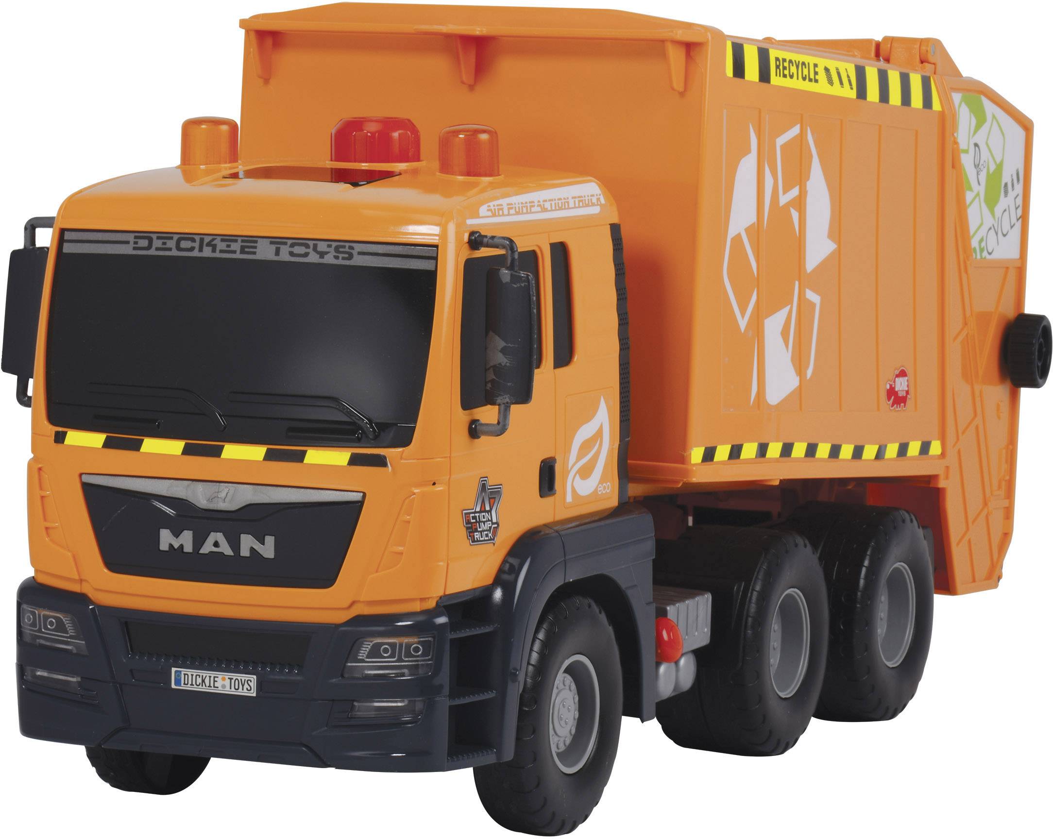 dickie toys garbage truck orange