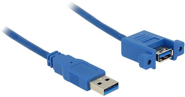 Delock USB cable USB 3.2 1st Gen USB-A plug, USB-A socket 1.00 m Blue  85112