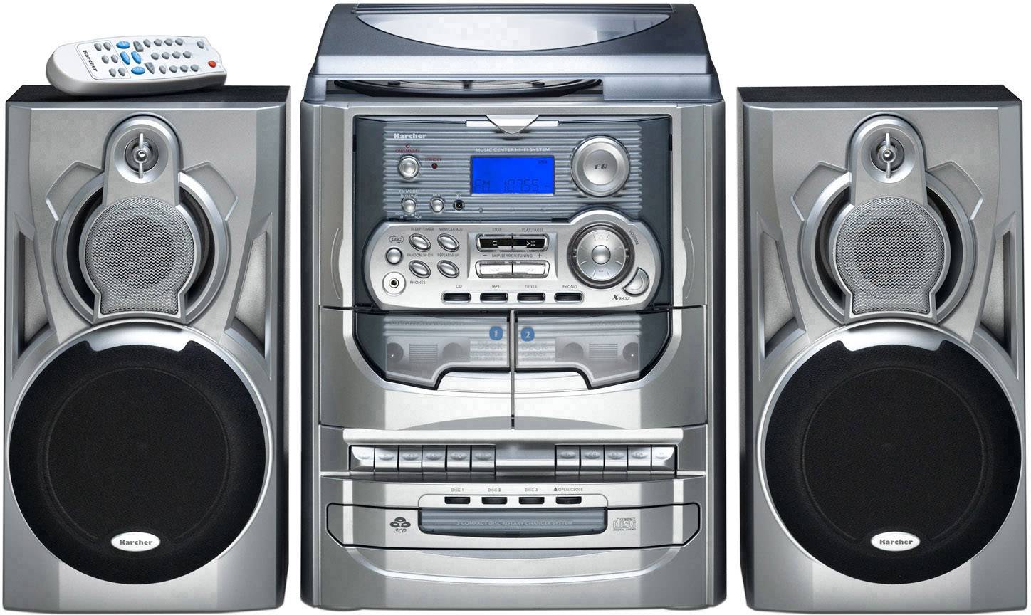Audio system Karcher KA 5300 CD, Tape, AM, Turntable, FM Silver