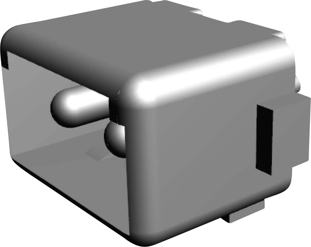 'Grey, rectangular USB connection component with two internal metal pins, taken from an angled rear perspective.'