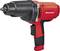 Einhell impact wrench in red and black, side view. Compact design, suitable for use in workshops or garages.