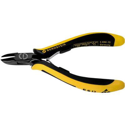 Yellow side cutting pliers with black grip and 'Bernstein' inscription, suitable for delicate electrical work.