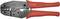 Hand crimping pliers with red handles, used for crimping connectors. 'Bernstein' brand name visible on the handle.
